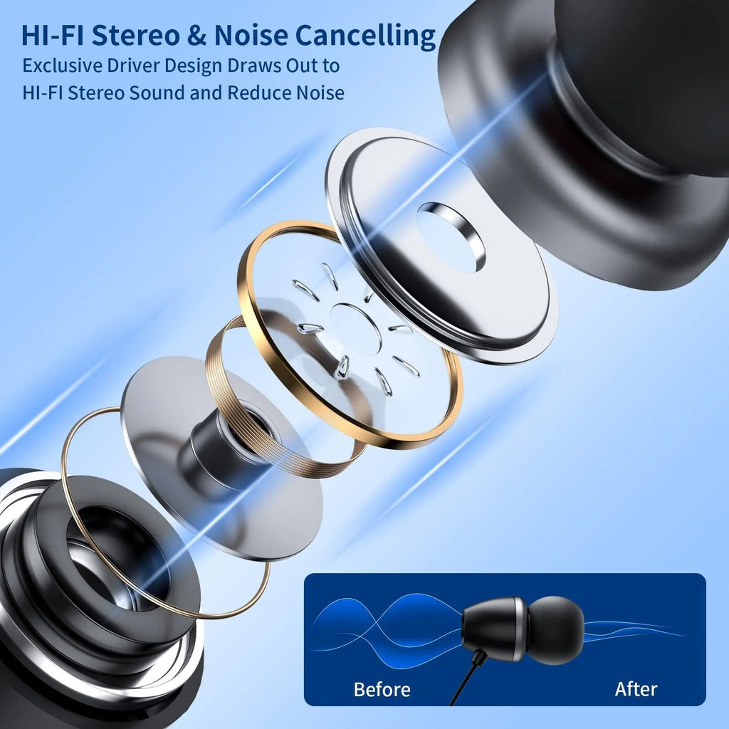 Wireless sport headphones in black and blue with hanging-neck design and digital display