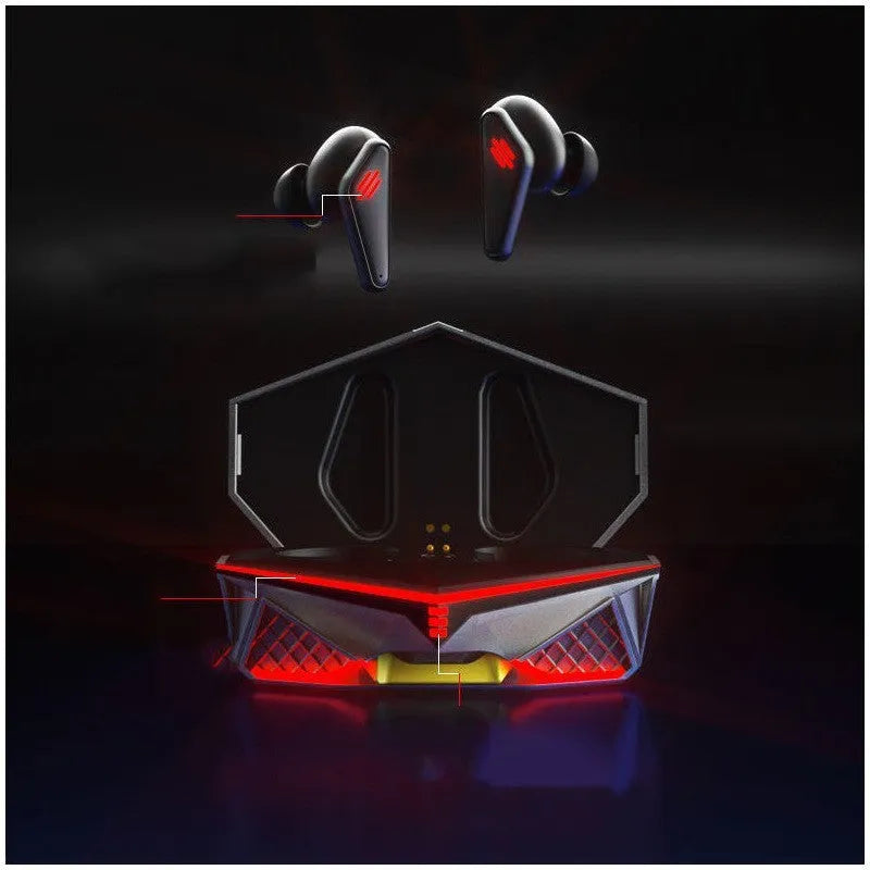 K98 Black wireless Bluetooth earphones with charging bay for e-sports gaming and daily use