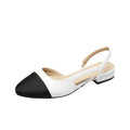 Women's flat heel sandals with 2cm low heel, hollow colour matching design, elastic band, rubber sole, apricot white black