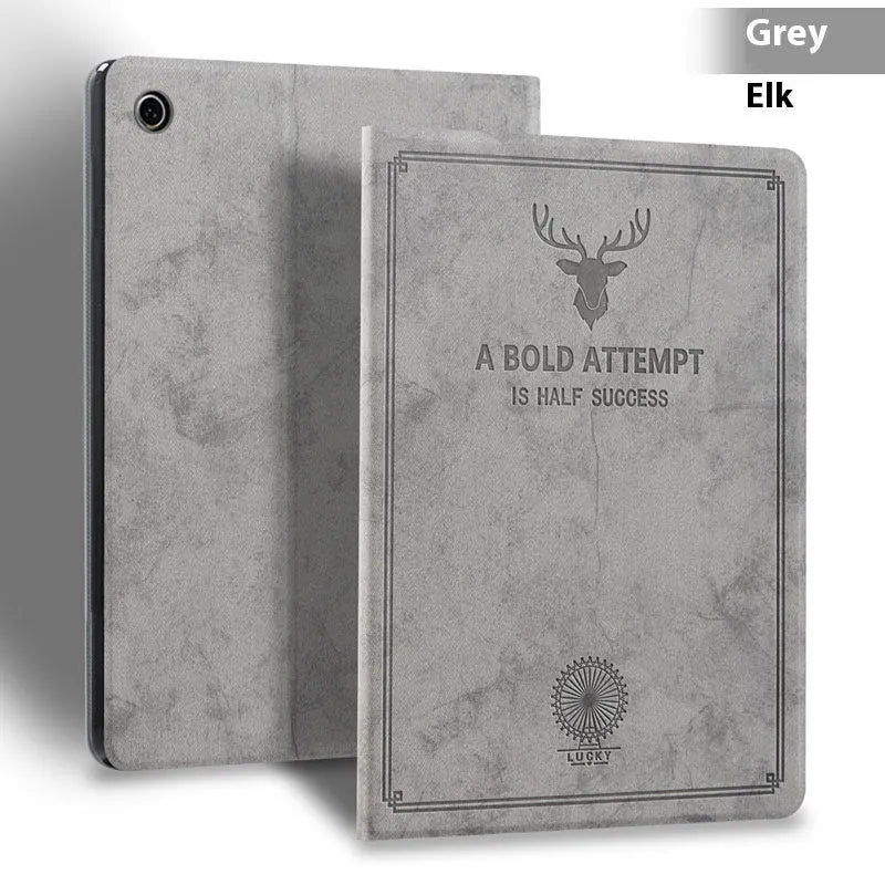 TPU leather iPad protective case with Deer design in clamshell style