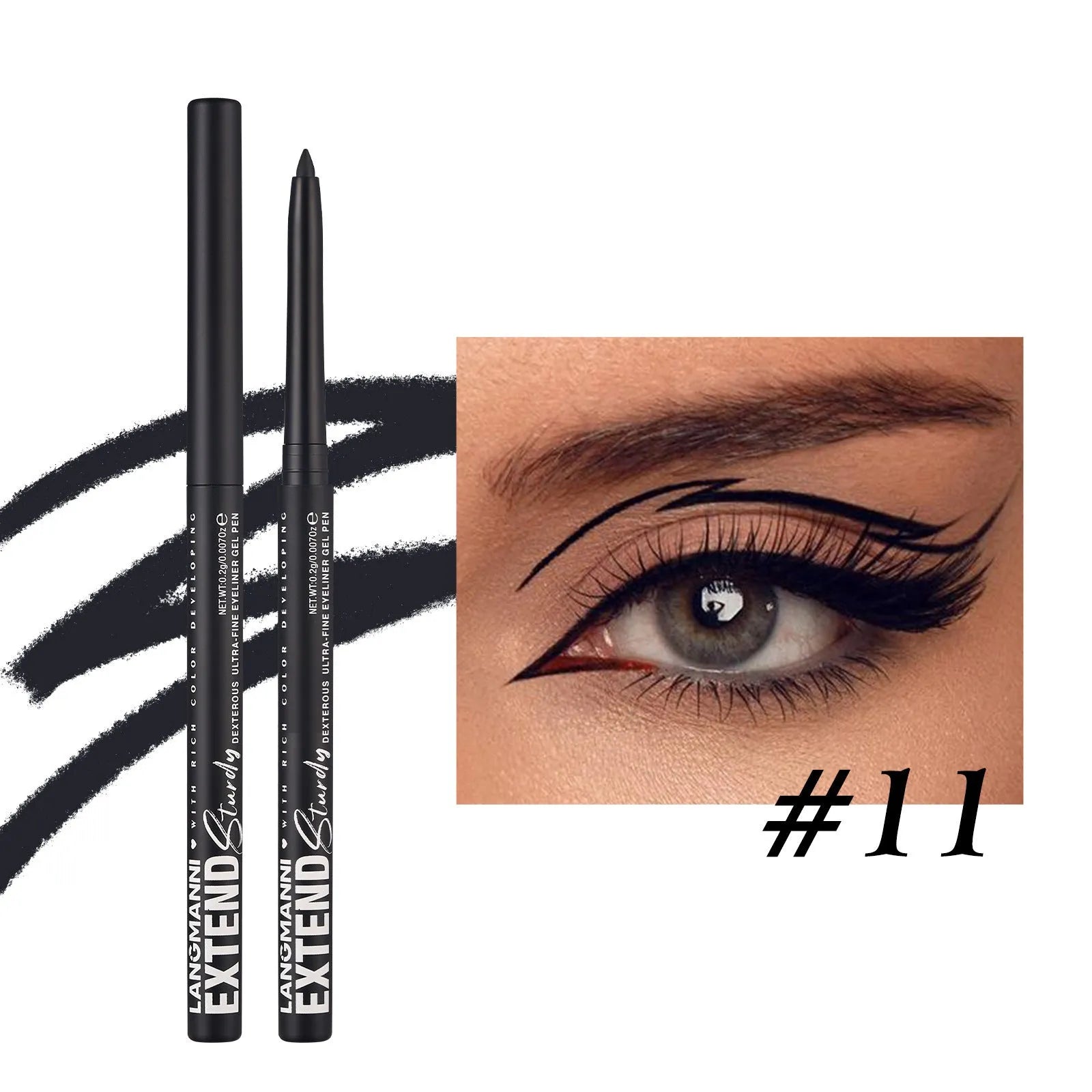Set of 12 colourful gel glitter eyeliner pencils in vibrant shades for waterproof, long-lasting makeup.