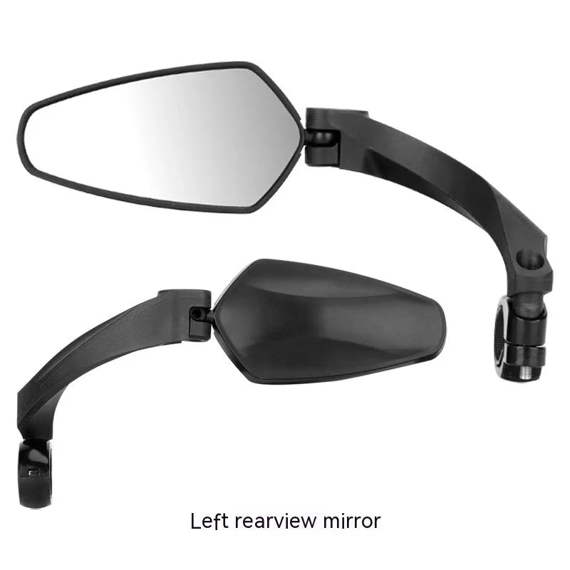 Black rotatable mountain bike rearview mirror made from PMMA acrylic material