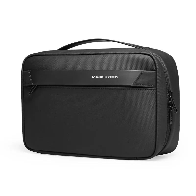Oxford cloth wet dry separation storage bag with multi-layer compartments in elegant black, graphite grey, olive green, or technology grey.