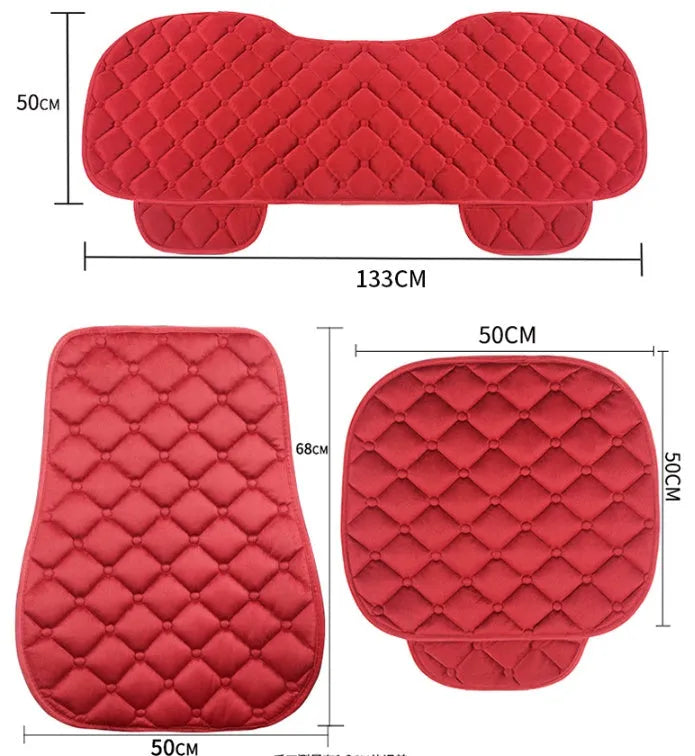 Ringer plush cotton car seat cushion showing colour options including burgundy and classic black