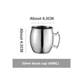 Stainless steel Moscow mule copper cup in choice of colour and size on table