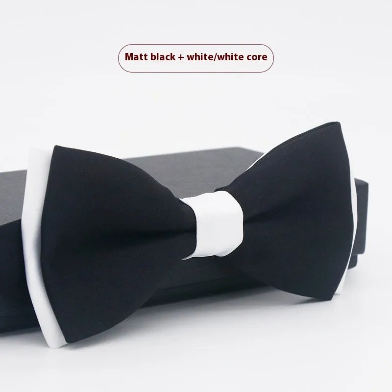 Solid colour flat head polyester bow tie for formal wear and weddings