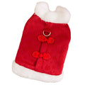 Red Chinese-style thermal cotton dog outfit for small breeds with festive New Year design