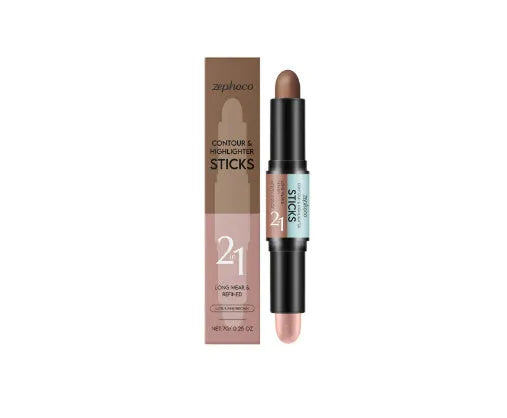 2-in-1 dual-ended highlighter and repair pen set in brown colour options