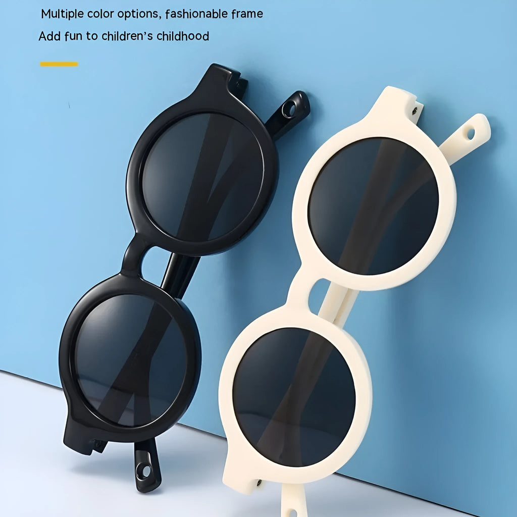 Children's round frame polarised sunglasses with UV400 protection for 0-3 year olds in various colours