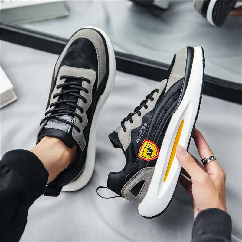 Men's fleece sports casual cotton shoes in beige with colour-matched design