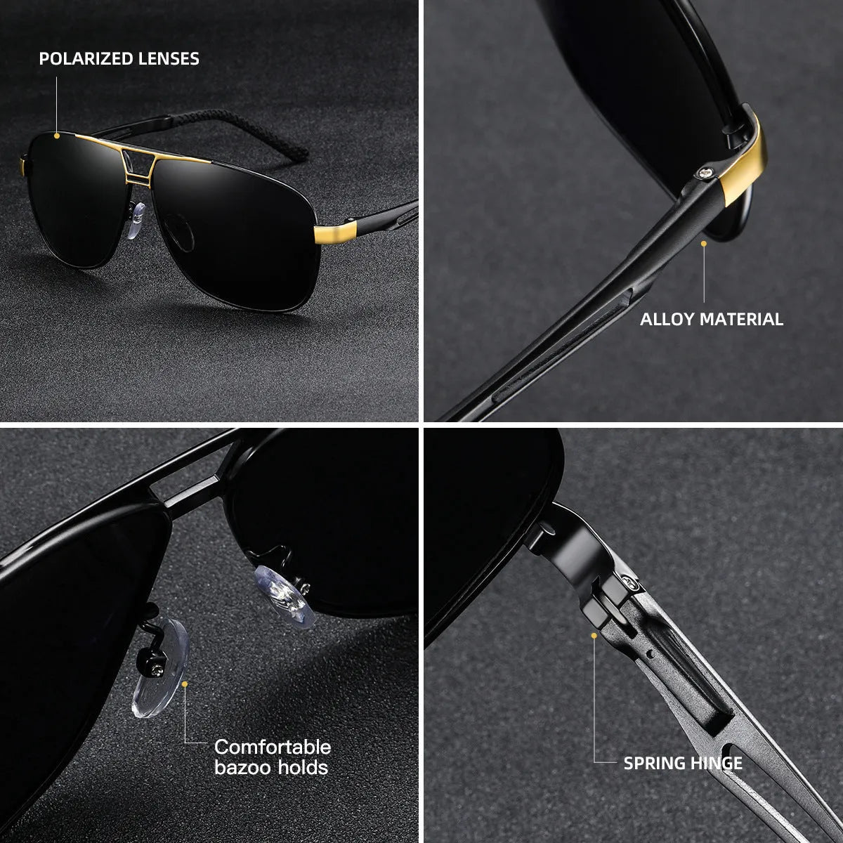 Men's orange red tinted aviator sunglasses with polarised lenses and thin metal frame on a plain background.