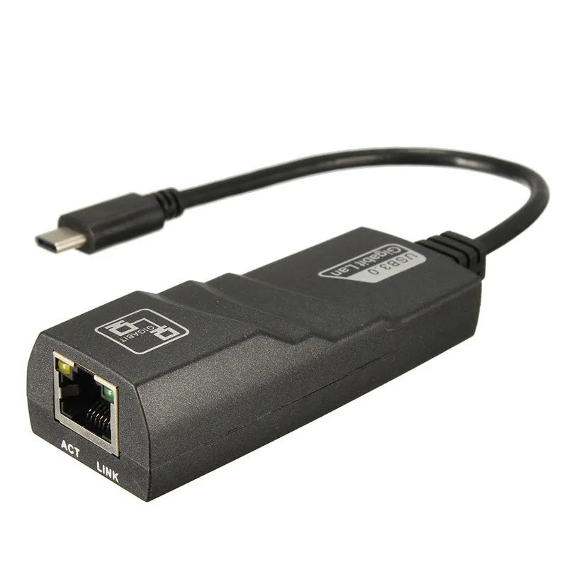 Type-C to RJ45 Gigabit network card adapter with USB 3.1 port, ultra-thin design