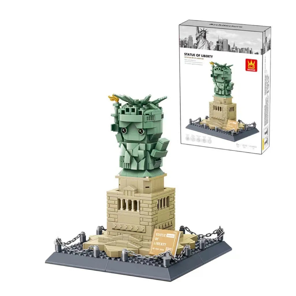 Wange building blocks set with over 800 ABS plastic pieces for landmark construction