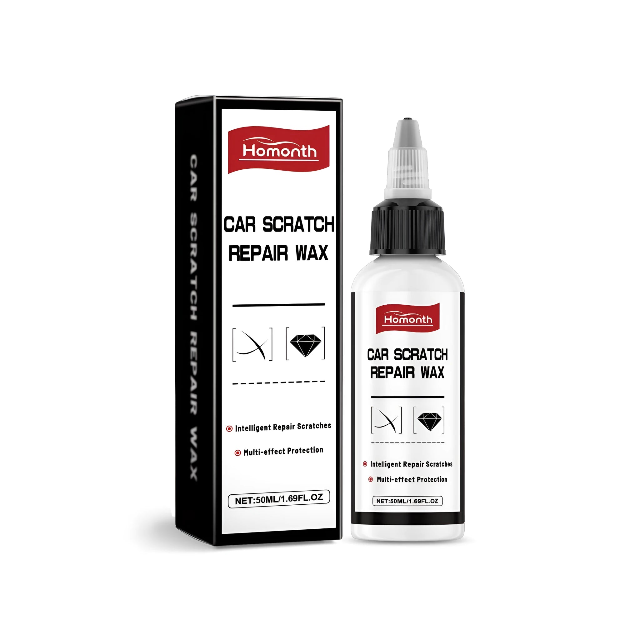 Car scratch repair wax 50ml tube on white background