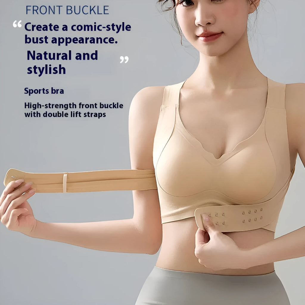Women's front buckle back shaping bra for cross training and yoga in three colours
