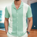 Men's Tencel polo shirt in green, wine red, or black, sizes M to 3XL, business casual style.
