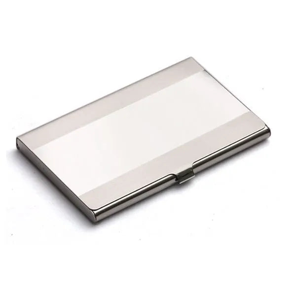 304 stainless steel business card case with geometric laser-cut design