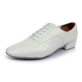 Men's black polished leather dancing shoes with calf leather soles for indoor ballroom dance