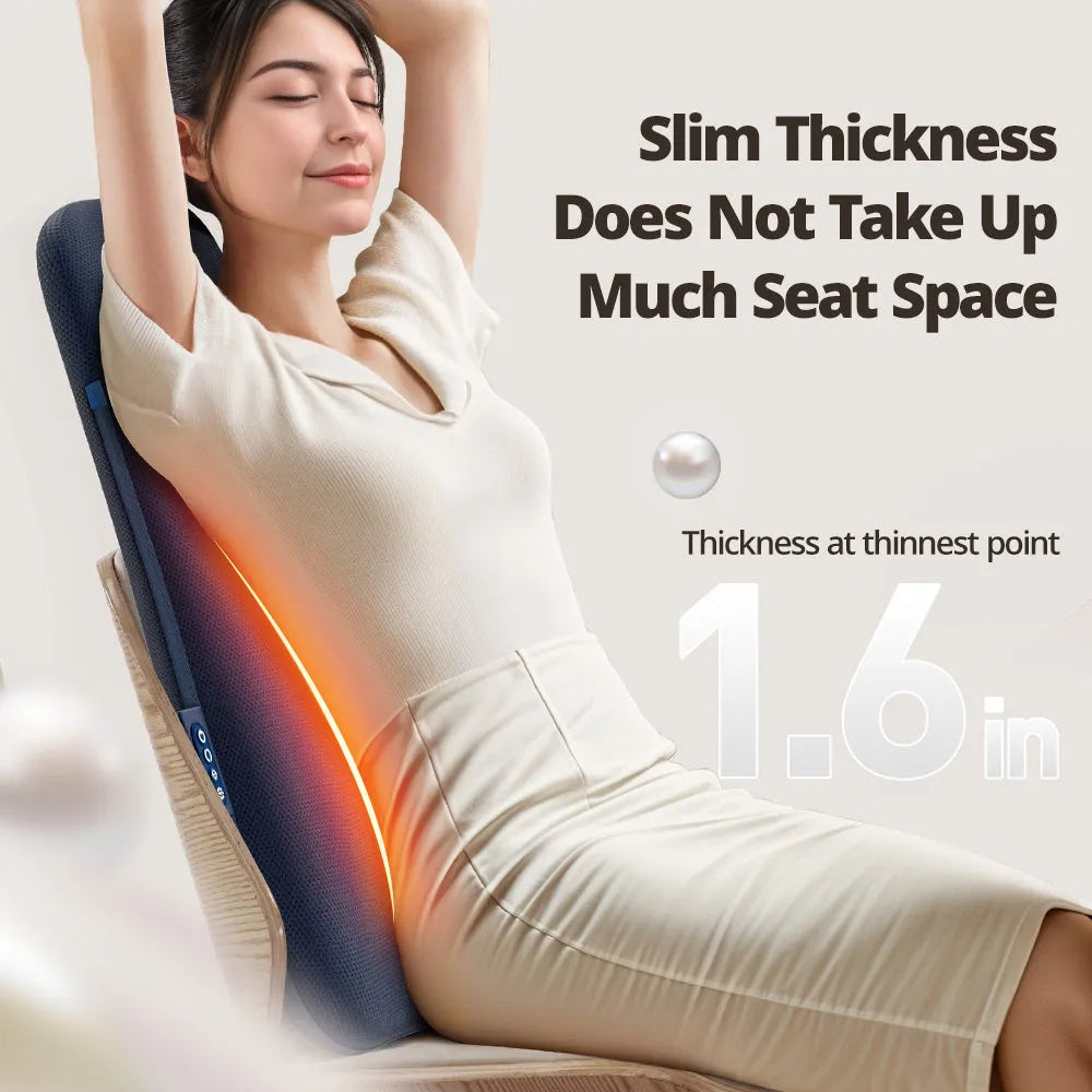 Walking massage lumbar support pillow with heat therapy and auto timer