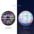 Holographic luminous reflective basketball No. 7 size with glow properties