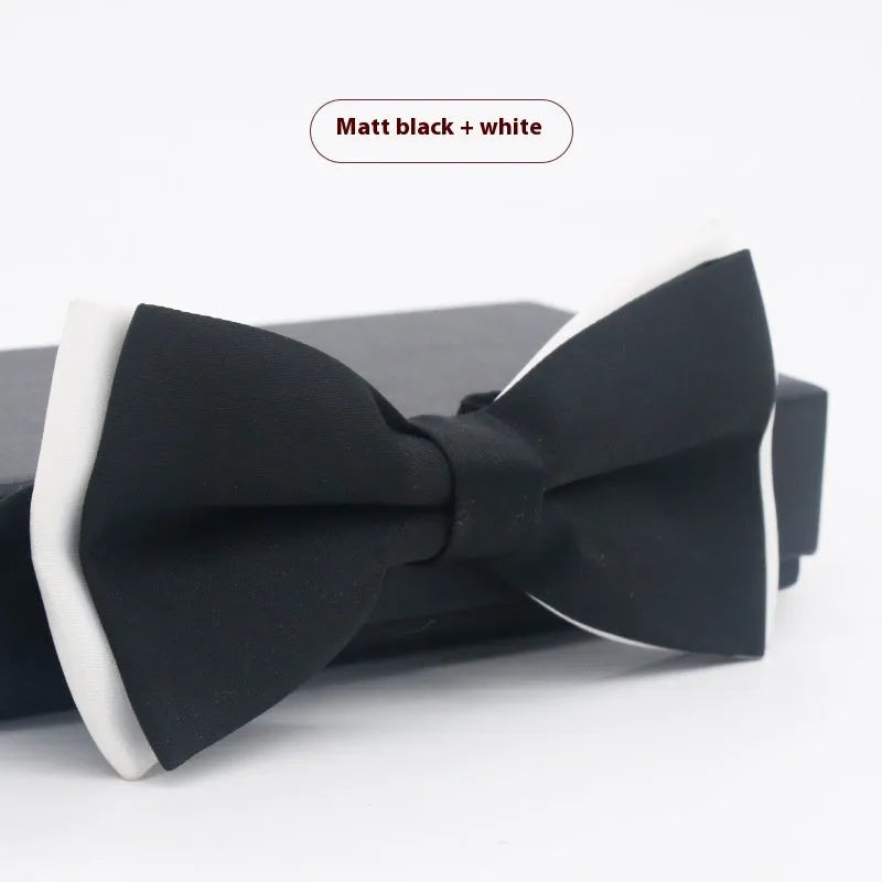 Solid colour flat head polyester bow tie for formal wear and weddings