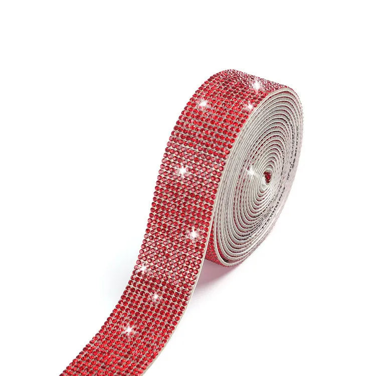 Self-adhesive glass water drill strip on backing paper, showing white and AB colour options.