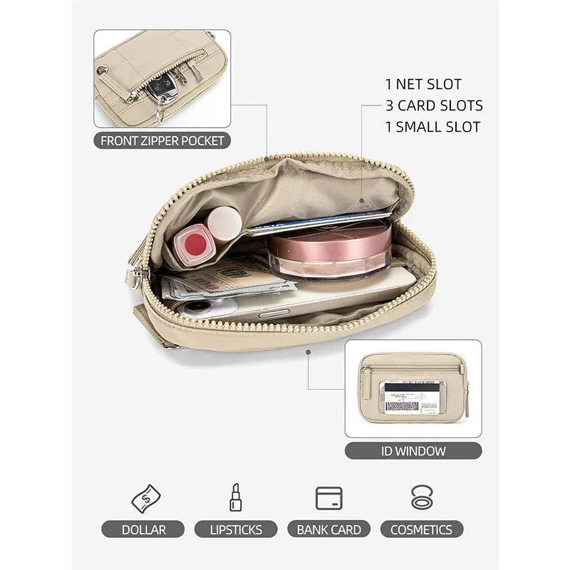 Waterproof quilted transparent deck handbag in nylon fabric with detachable shoulder strap