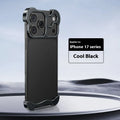 Metal frameless matte phone case for iPhone17 series in black colour