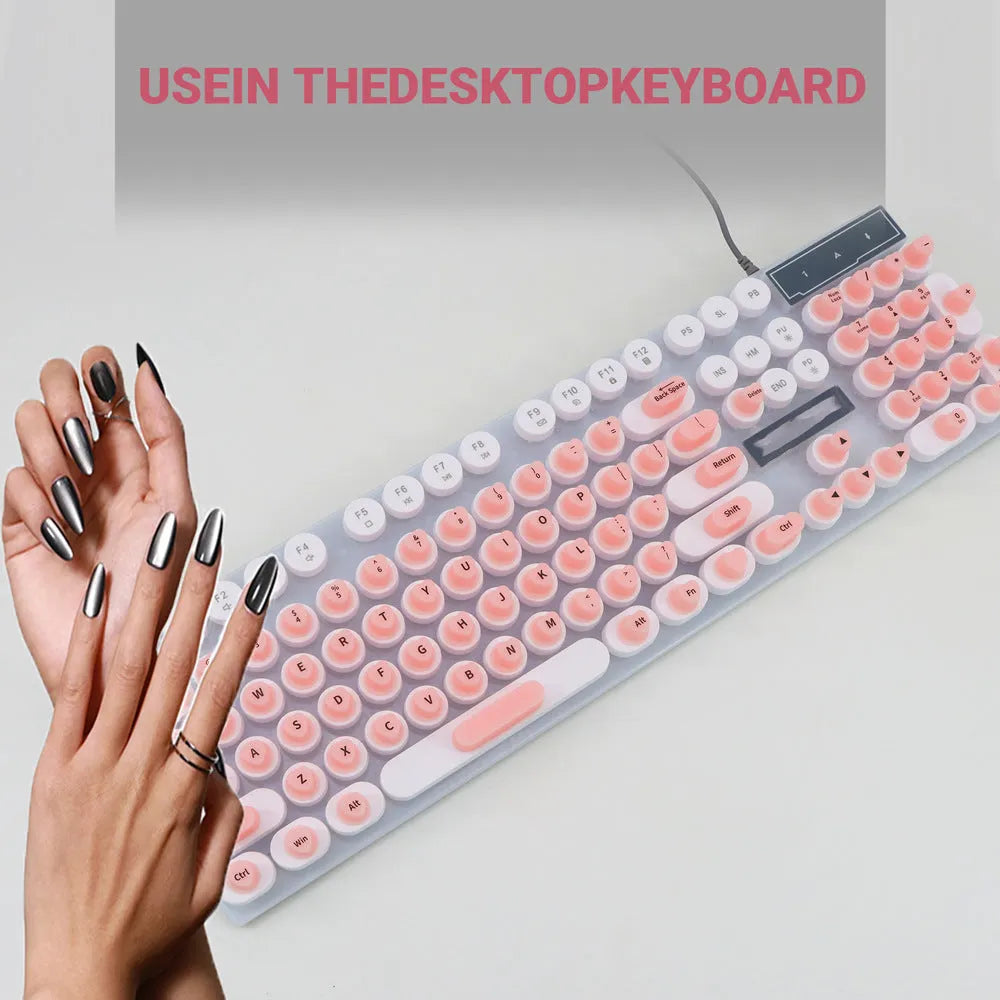 Silicone keyboard stickers 91 button set in black, pink, mint green, purple, and transparent, 17 x 11 x 1.5 cm