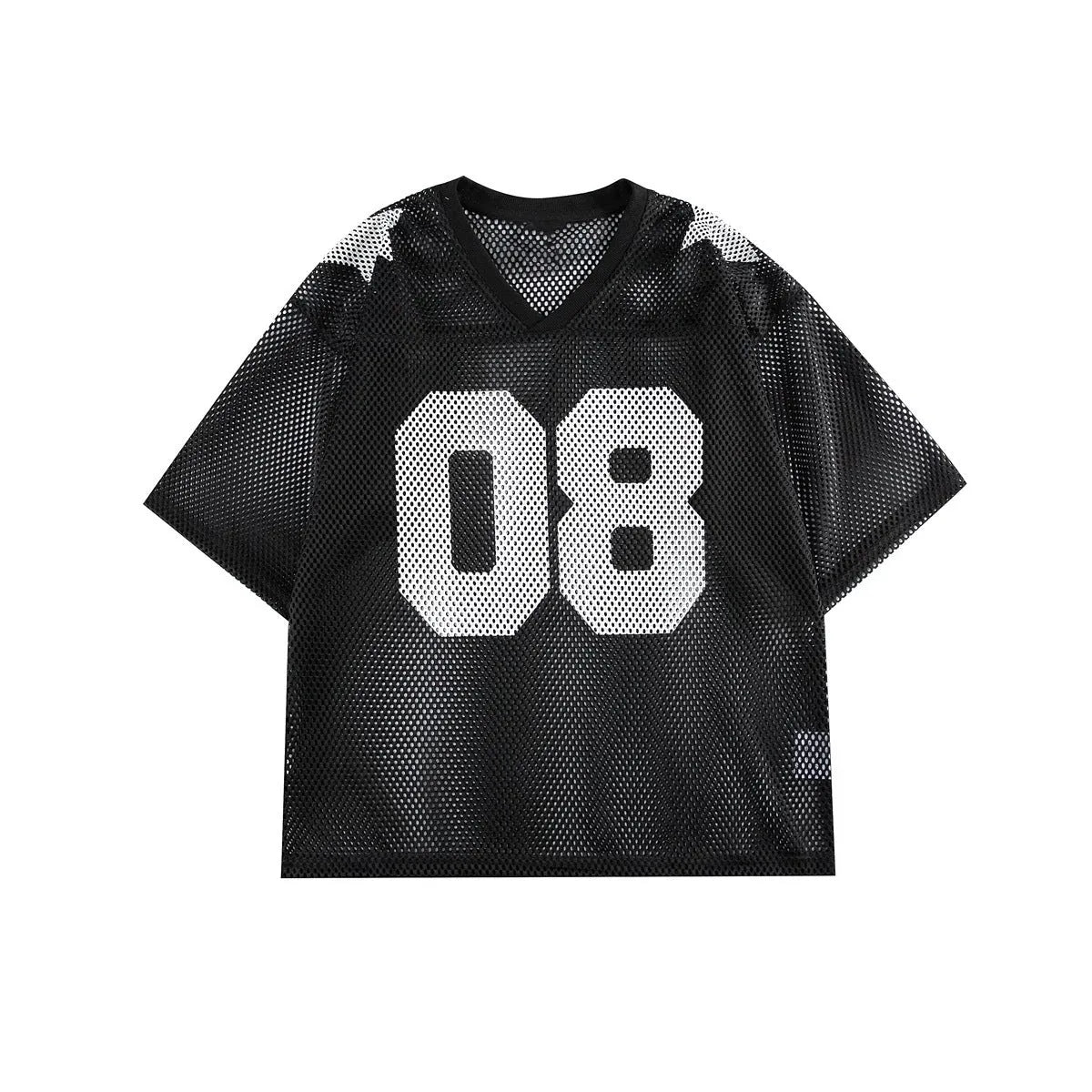 Black loose fit short sleeve pullover shirt with white letter print pattern