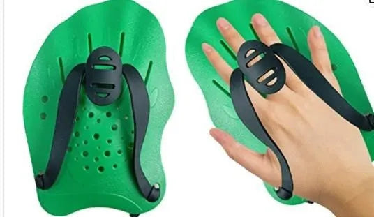 Pair of webbed arm swim training paddles for freestyle stroke development in multiple colour options