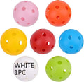 Multi-colour golf practice balls in red, orange, blue, green, white, and yellow with net pocket packaging