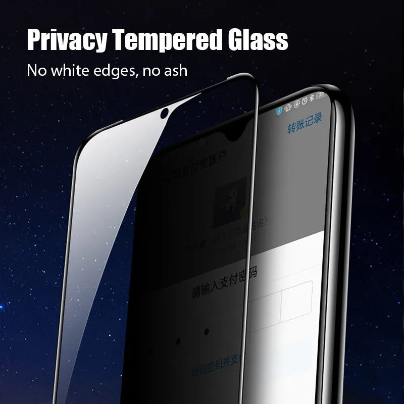 Xiaomi Poco and Redmi Note phone anti-spy privacy screen protector with 9H hardness.