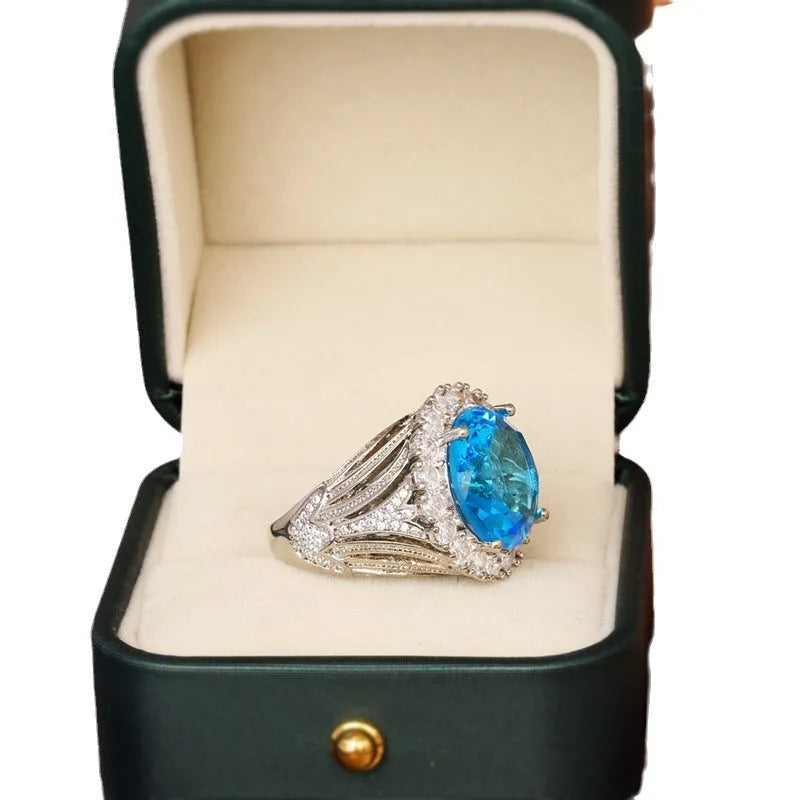 Italian court retro hollow brass ring with electroplated white steel finish shown in silver tone