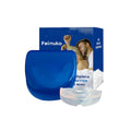 Sleep soothing braces mouthguard made from silica gel and EVA, single piece on white background