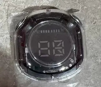 Transparent Bluetooth headset with breathing light and digital display in black