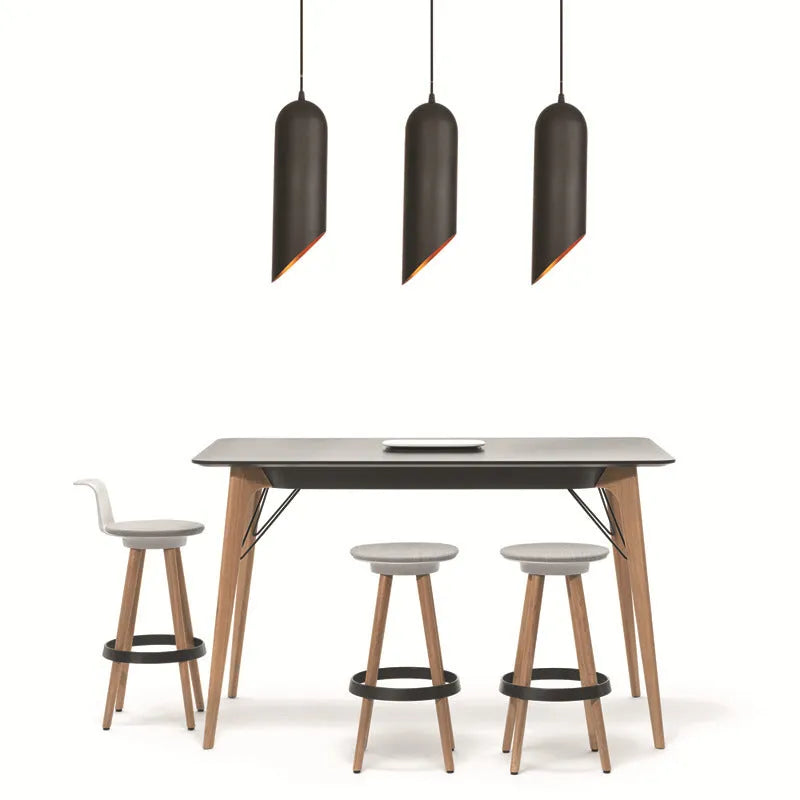 Matte black retro iron art chandelier with intricate frame, shown in long and short hanging versions.