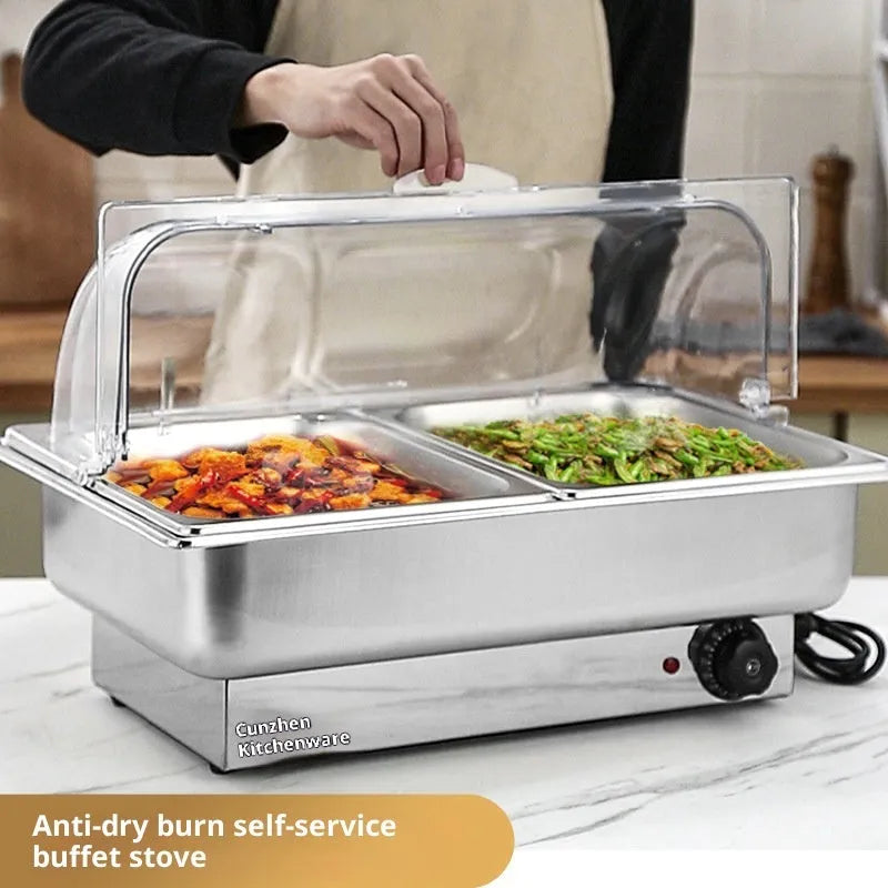 Commercial desktop insulated dining stove single basin shallow basin metal plastic 640x460x300mm US 110V