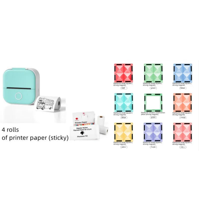 Phomemo T02 portable mini thermal label printer in white, showing front panel with paper slot, with Bluetooth icon