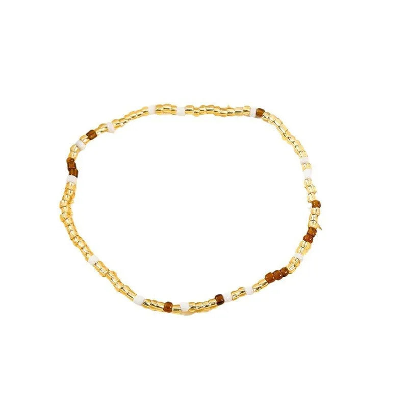 Women's bohemian bracelet set with 17 handmade mixed material beaded bracelets in European and American style