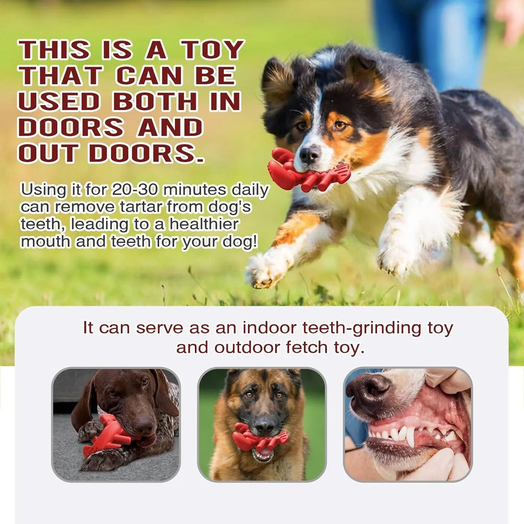 Red nylon dog chew bone for large breed aggressive chewers