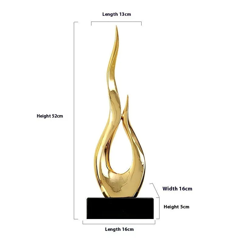Handmade high-rise resin festival decoration ornament in bright gold colour