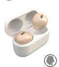 Invisible mini Bluetooth earpiece in skin tone colour with 9mm diameter for discreet wearing.