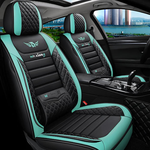 Five-seasons universal car seat cushion with high elastic sponge filler in a red colour.