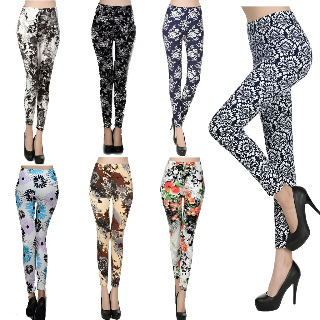 Women's stretch polyester cropped leggings in red rose colour, free size, 92cm length