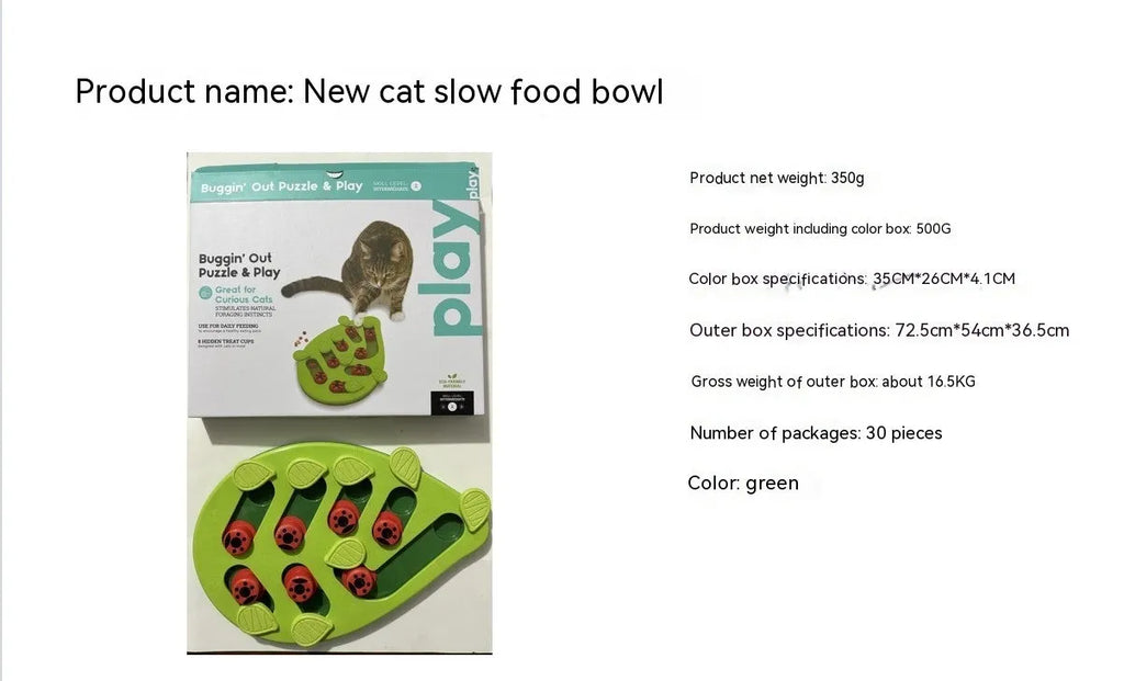 Green PP plastic Christmas slow feeding bowl with Wizard of Oz theme for cats