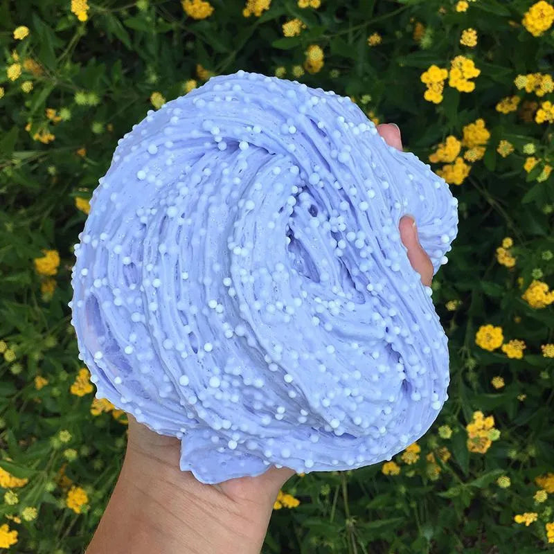 Large capacity cotton mud DIY colourful ball toy in blue and white, 60ml and 330ml tubs
