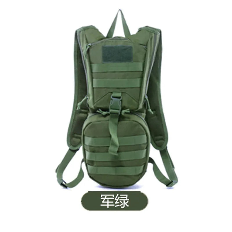 Camouflage pattern tactical cycling water bag with hydration system and storage compartments