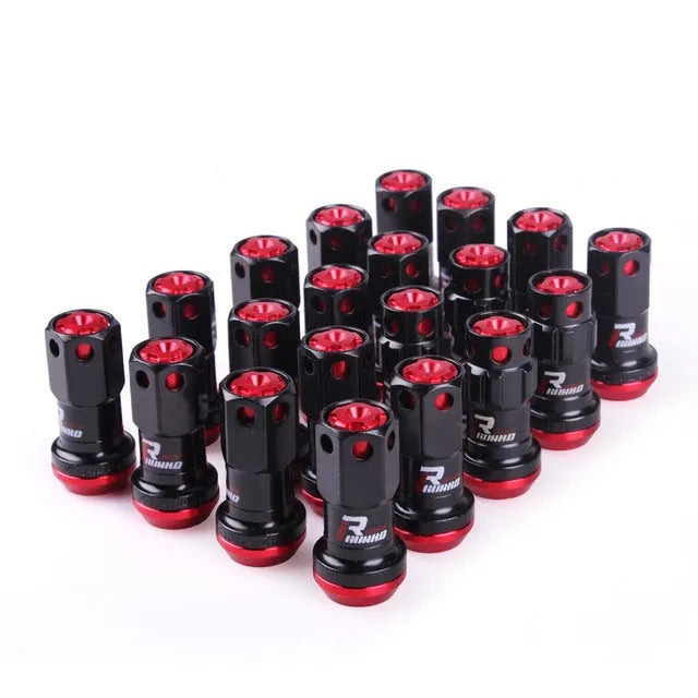 Aluminium alloy wheel hub nut with flat head design in selected colour option