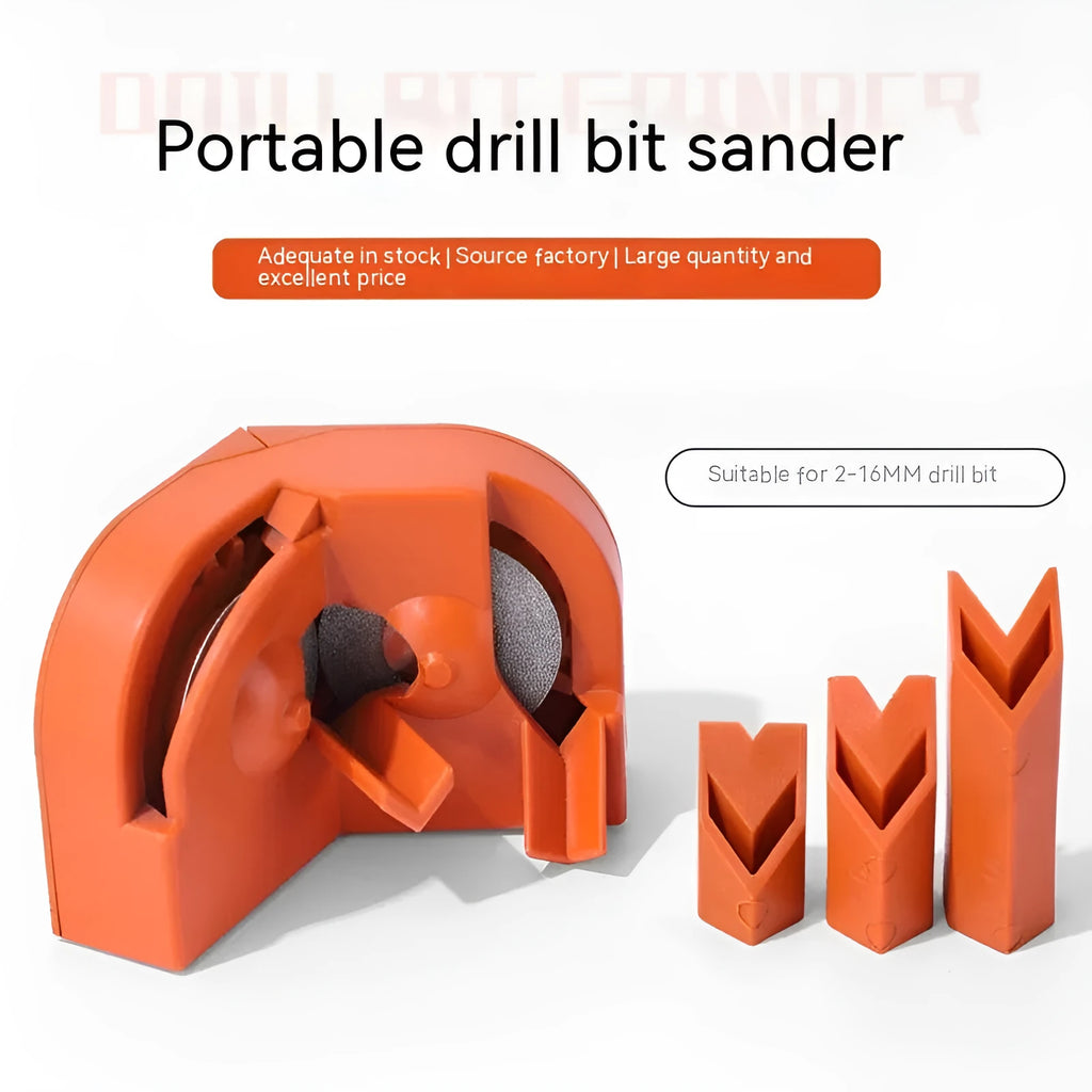 Orange and black grinding drill attachment with irregular sanders and replacement wheels